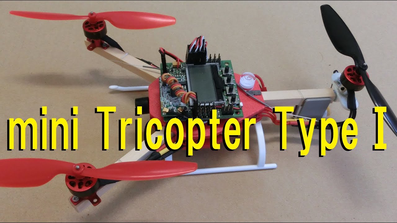 Y3 mini tricopter hk kk2 0 v1 2 self level test flight vol 41 youtube
