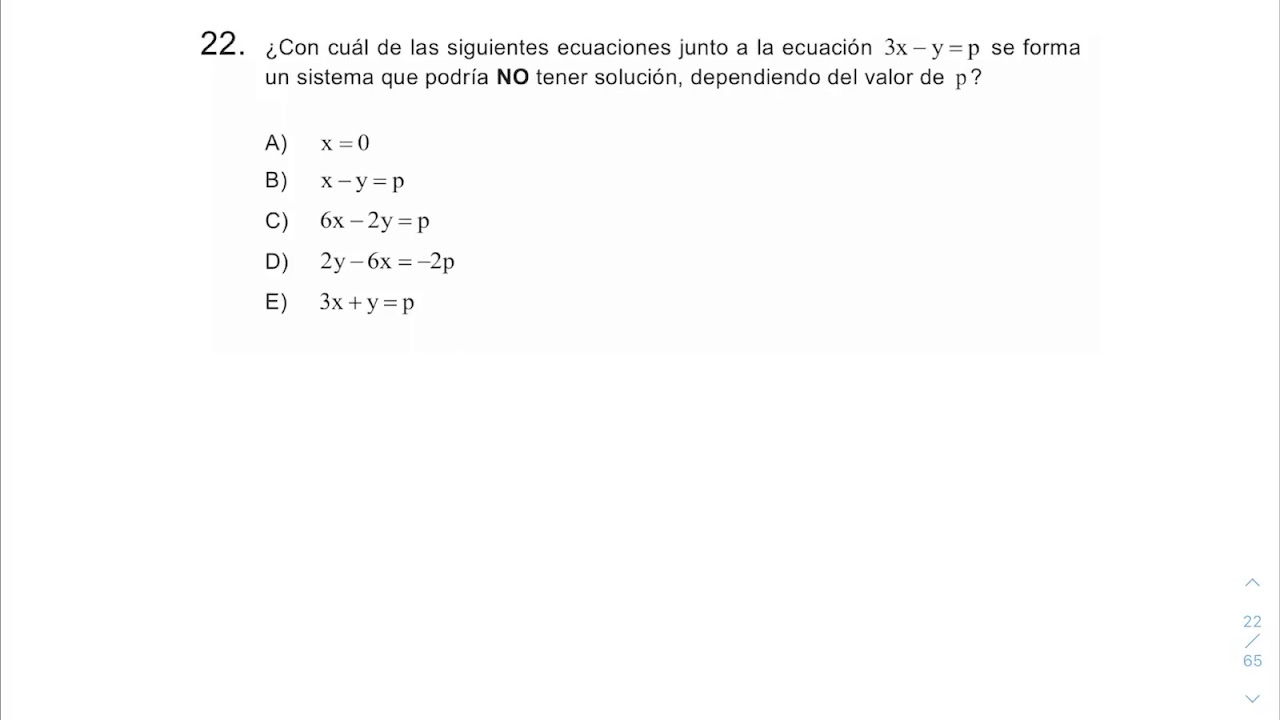 PREGUNTA 22 - MODELO DEMRE PRUEBA DE TRANSICIÓN MATEMÁTICA ...