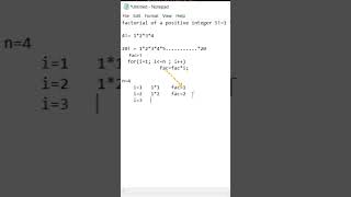 how to find factorial of a number in C #factorial #cprogram #forloop #education #programming