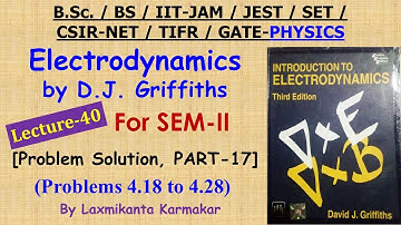 Lecture-40=Solution of Electrodynamics by DJ Griffiths ( Prob 4.18 to 4.28, Part-17) by LK Sir