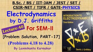 Lecture-40=Solution of Electrodynamics by DJ Griffiths ( Prob 4.18 to 4.28, Part-17) by LK Sir