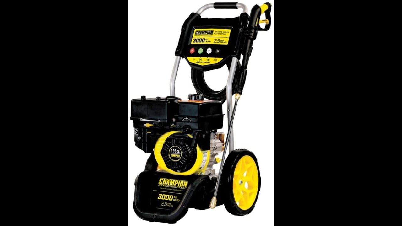 Video review of the Champion 3000 psi High Pressure washer YouTube