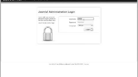 Joomla tutorial - How to Login to the Control Panel