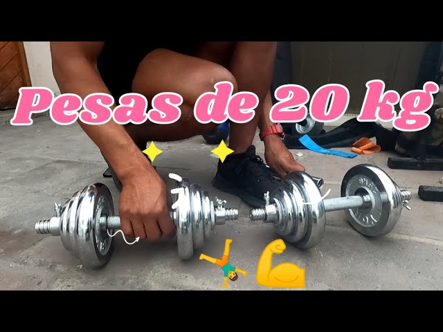 Set Mancuernas Y Barra Unibles 20kg Fitness Pesas Ajustables