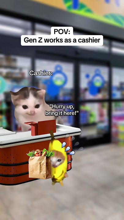 CAT MEMES 🐱Gen Z works as a cashier #catmemes #relatable #relationship