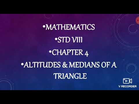 Std: VIII: Maths: Chapter 4: Altitudes and medians of a triangle. - YouTube