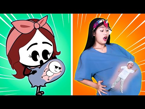 Pregnant Mom and Naughty Son 💥 Pencil Cartoons Funny Moments Parody | Hilarious Cartoon