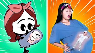 Pregnant Mom and Naughty Son 💥 Pencil Cartoons Funny Moments Parody | Hilarious Cartoon