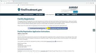 Register a New Facility Desktop - FindTreatment.gov Tutorial