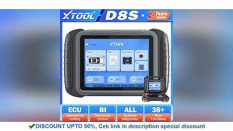 XTOOL D8S ECU Coding Automotive All Systems Diagnostic Tools BI-Directional Key Programming 38+Servi