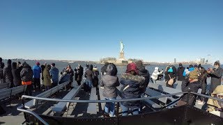 I ride on a statue cruises ferry from battery park in lower manhattan
to liberty island, where the of is located. once you're f...