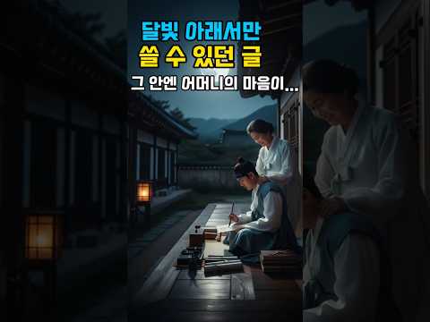 ＆º달빛 아래서만 쓸 수 있던 글 그안에 어머니의 마음이...#조선시대 #야담 #효심 #어머니 #달빛편지 #감동 #눈물 #실화  #그리움   #시니어  #쇼츠 #60대 #70대