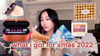 WHAT I GOT FOR CHRISTMAS 2022 | dyson air wrap, sephora, skincare, makeup gifts + presents haul 🎄