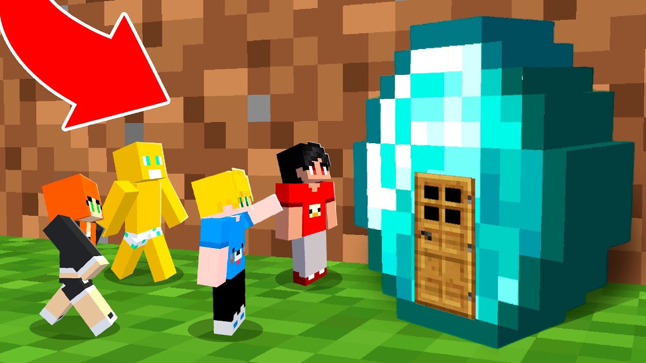 Я построил секретную базу внутри алмаза в Minecraft!