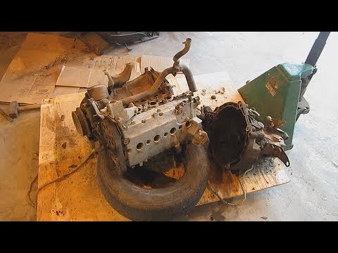 Как поставить двигатель не снимая коробки