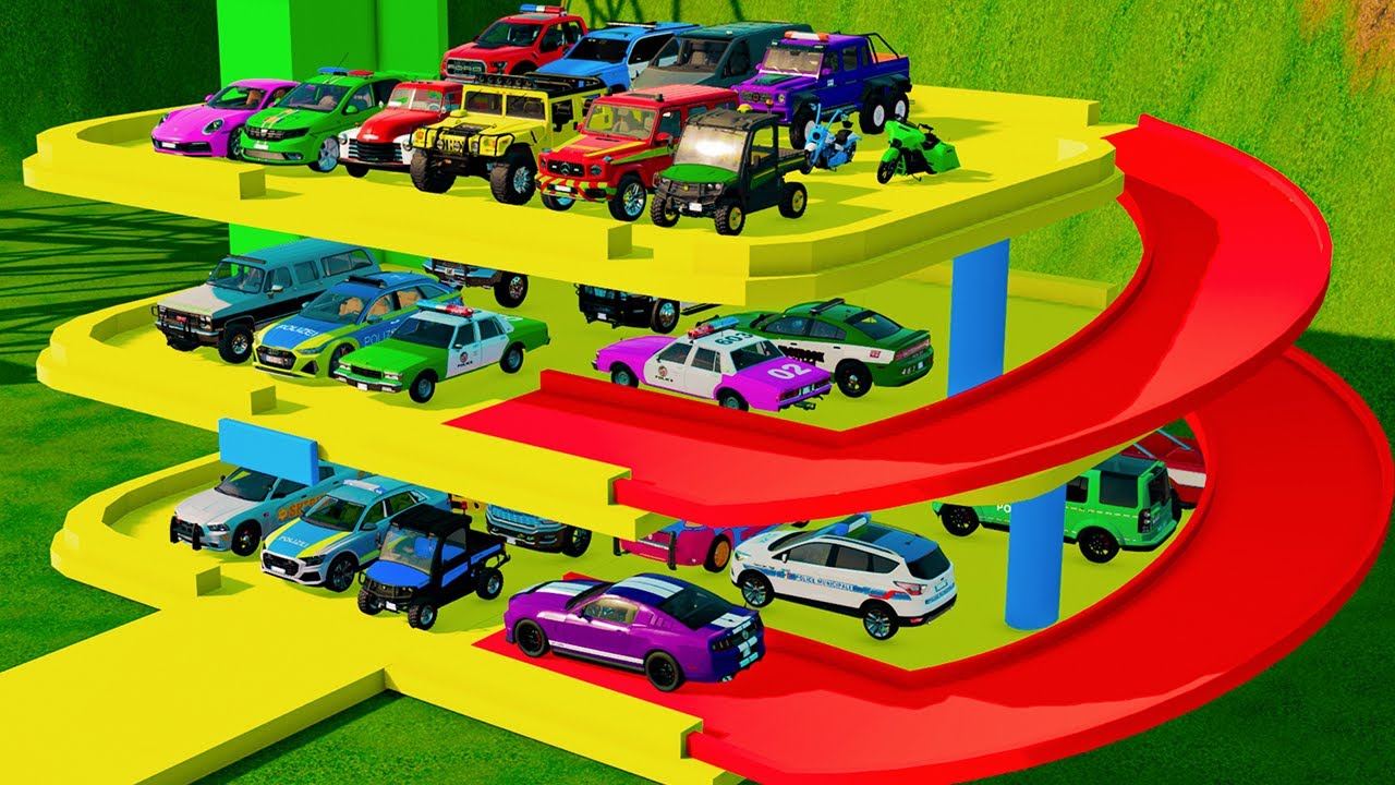 TRANSPORTING ALL NEW POLICE CARS & EMERGENCY VEHICLES WITH BIG TRUCKS! - Farming Simulator 22