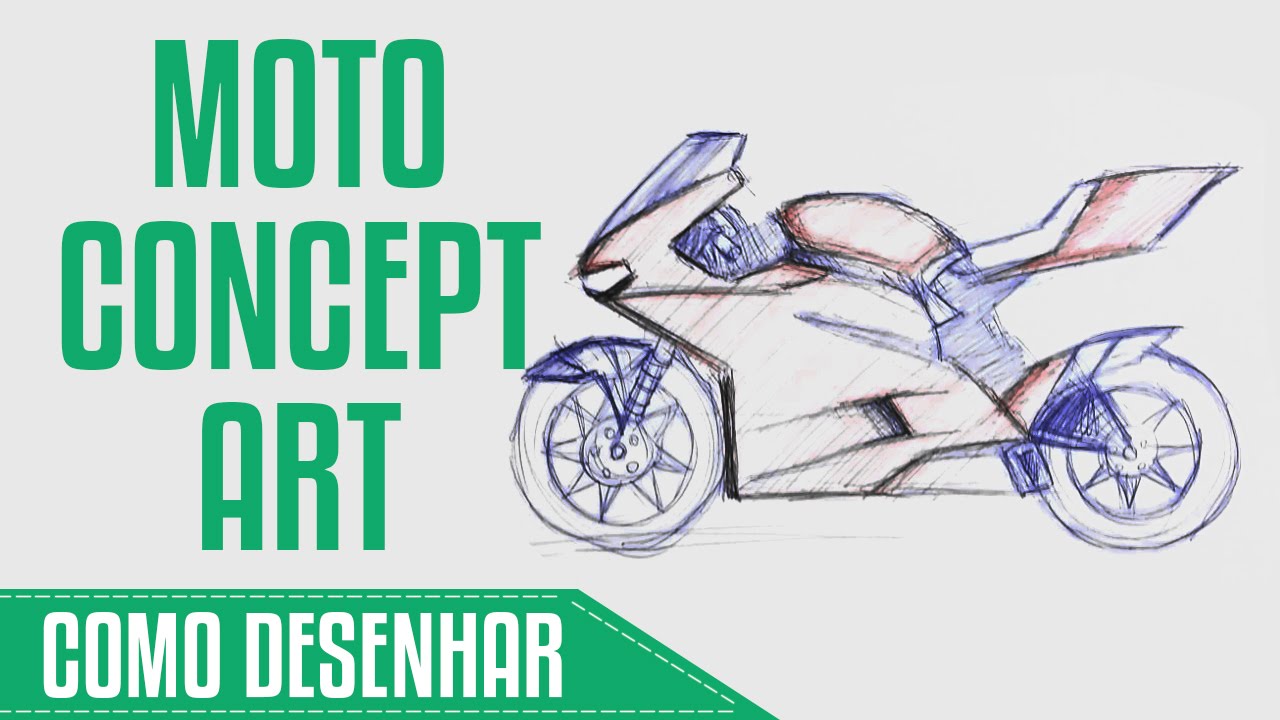 COMO DESENHAR UMA MOTO FÁCIL 