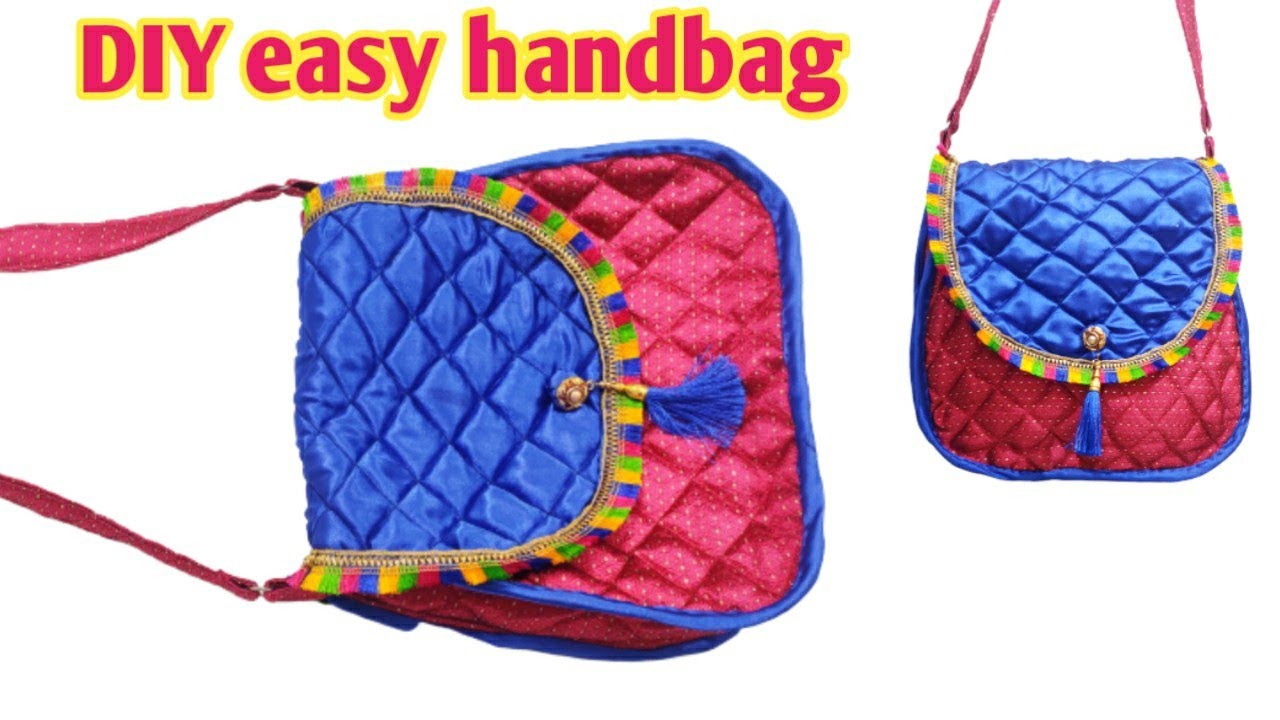 Very easy zipper Handbag/Handbag cutting and stitching/Bag from cloth/Bag  banana - YouTube