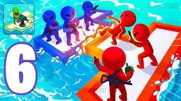 War Of Rafts: Crazy Sea Battle Gameplay Walkthrough Part 6 - Tutorial Navy War (Android,iOS)