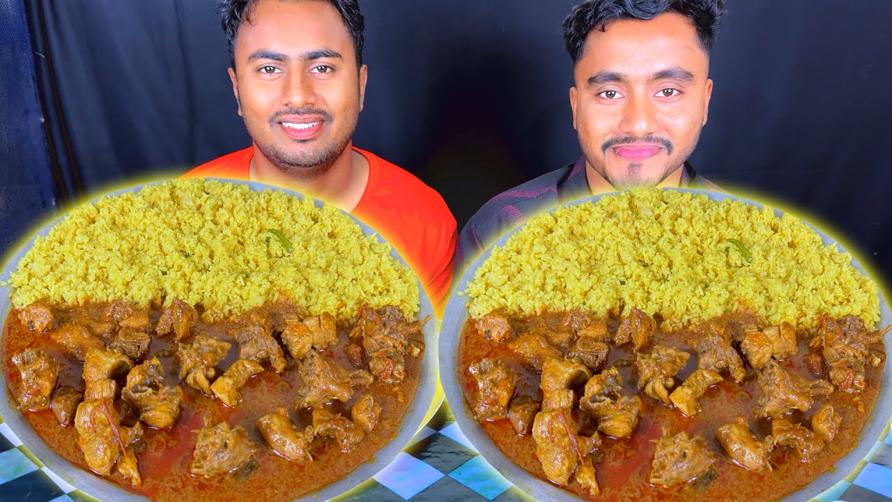 Конкурс по поеданию еды || Острое деревенское куриное карри с бхуной кичури || Бангладешский кули...