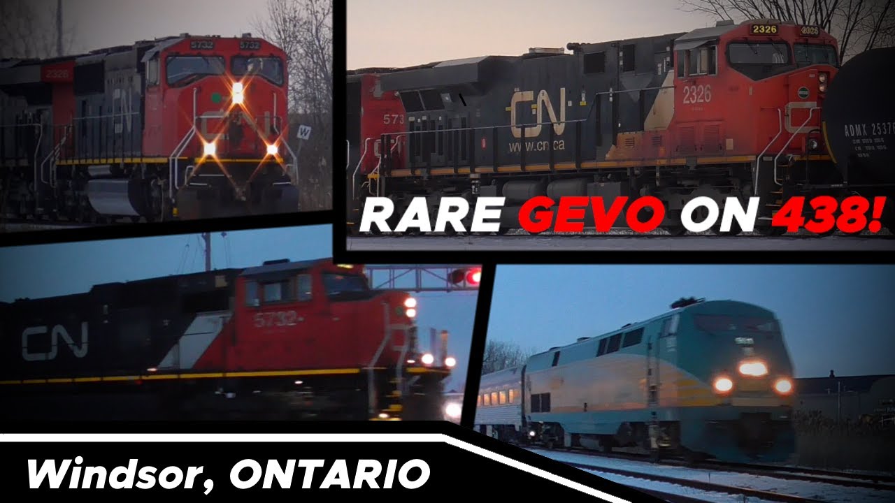 [RARE FOR WINDSOR!] A Chase of CN A438 With a GEVO Trailing! + VIA 78 ...