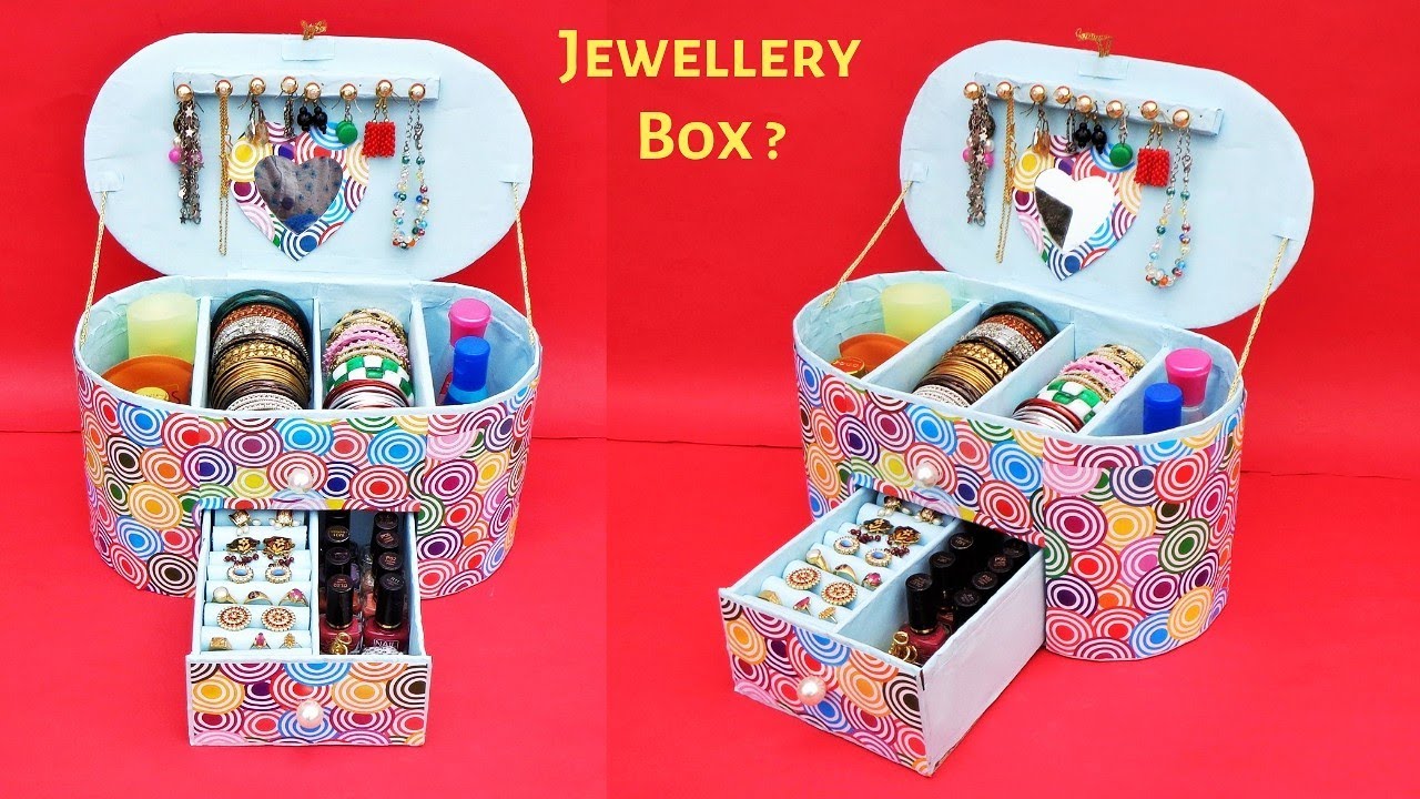 Jewellery Box making at Home with waste Cardboard | Best out of waste -  YouTube