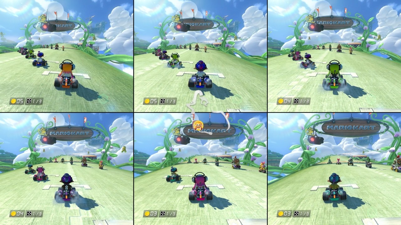 Mario Kart 8 Deluxe 6-Player Split Screen Gameplay! Switch 2 Update!