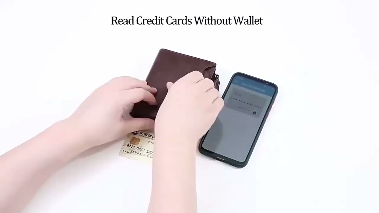 Men’s RFID Blocking PU Leather Wallet Coin Purse Zipper Card Holder