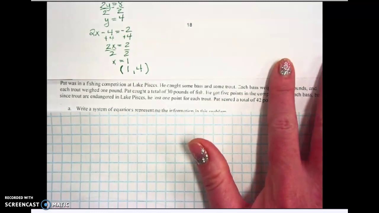 IM1 6.3.1 Solving Systems Using Elimination - YouTube