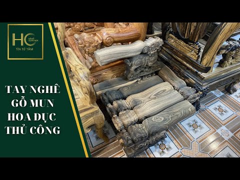 Video ???? Bộ Tay Nghê 14 Để Mộc Thô Gỗ Mun Hoa Lào Xem Thực... - youtube