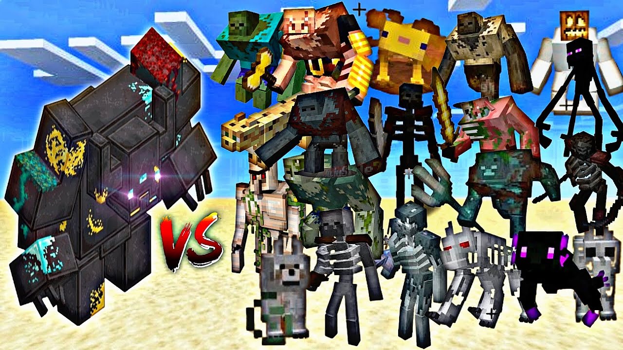 Netherite Golem VS Every mutant mobs battle in minecraft PE - YouTube