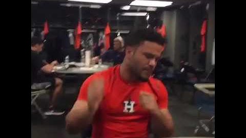 José Altuve singing "I Want It That Way"