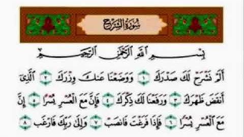 سورة الشرح/ سورة الواقعة/ سورة الرحمن/ سورة يس