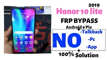 Honor 10 Lite HRY-AL00 Frp Bypass Android 9 No Talkback and No pc