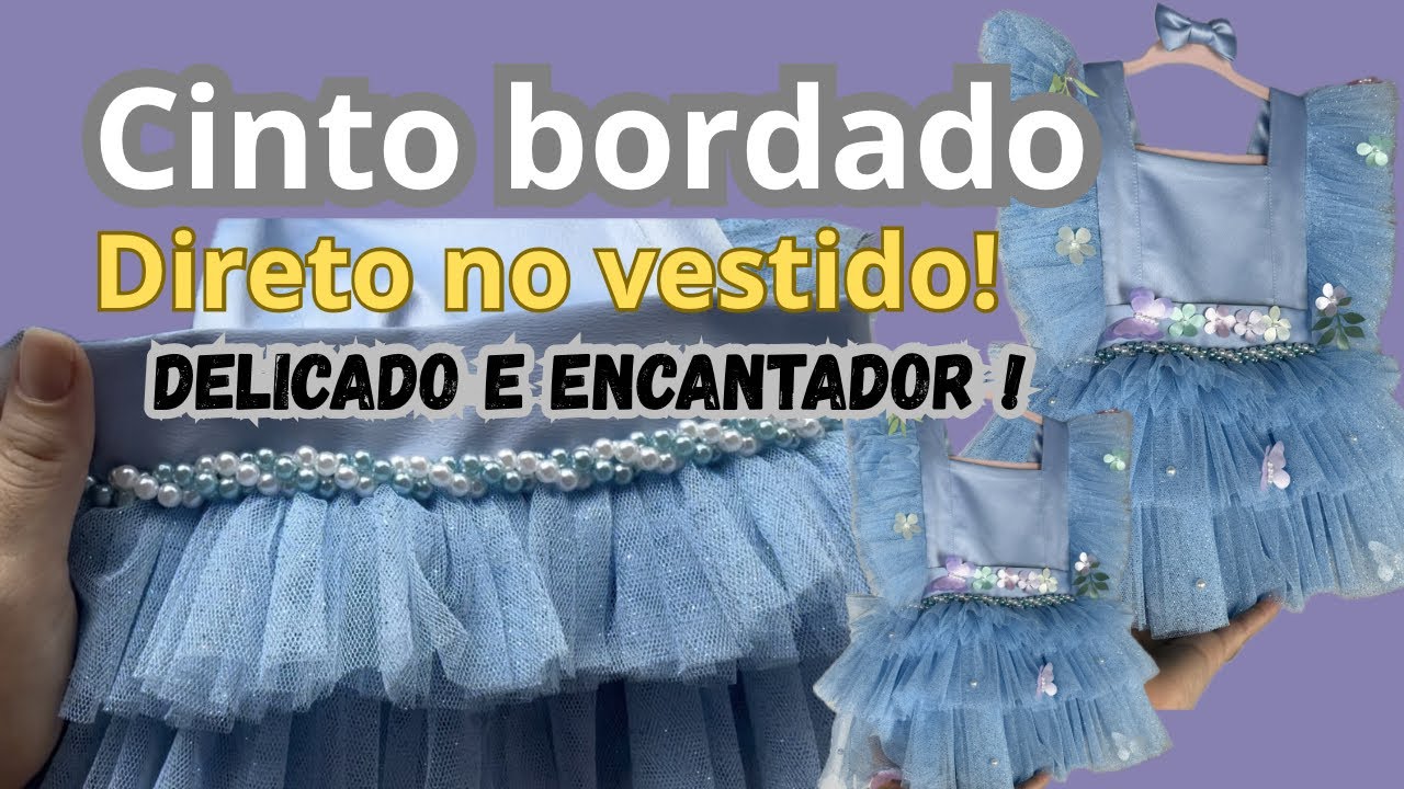 Como bordar um cinto com pérolas já embutido na peça !