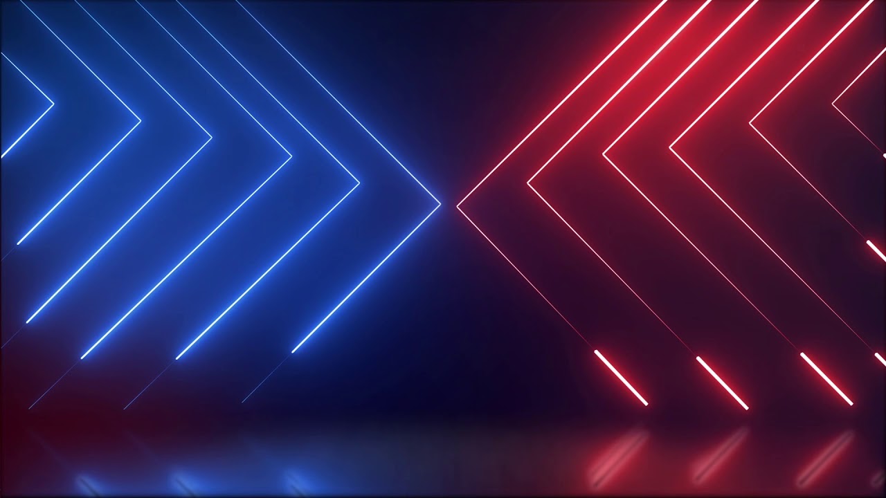 Rounded Neon Red and Blue lines Background video, Footage