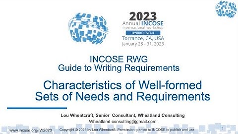 GtWR Section 3 Characteristics of Sets of Needs and Sets of Requirements