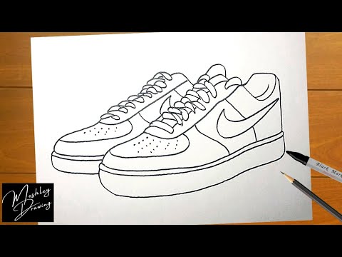 How to Draw Nike Shoes - Nike Air Force 1