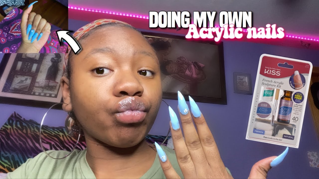 DOING MY OWN ACRYLIC NAILS FOR THE FIRST TIME AT 3AM