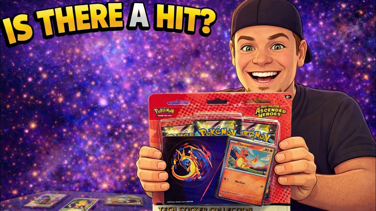 Pokemon Ascended Heroes Tech Sticker Collection NEW Booster pack opening Charmander big hits