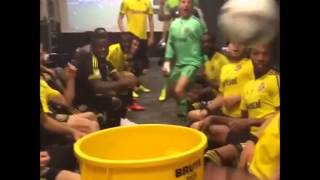 Columbus Crew SC had a two-hour rain delay in their match, so this is how they passed the time..