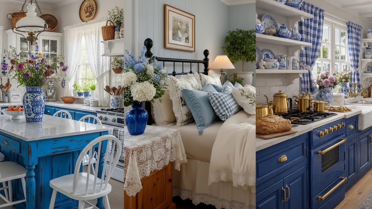 Трогательная экскурсия по романтичному загородному коттеджу в бело-голубых тонах | Очарование фер...
