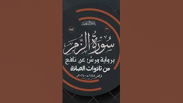 من سورة الزمر | برواية ورش عن نافع | من تلاوات الصلاة | ختمة الفرائض | بصوت القارئ ناصر السعيد |