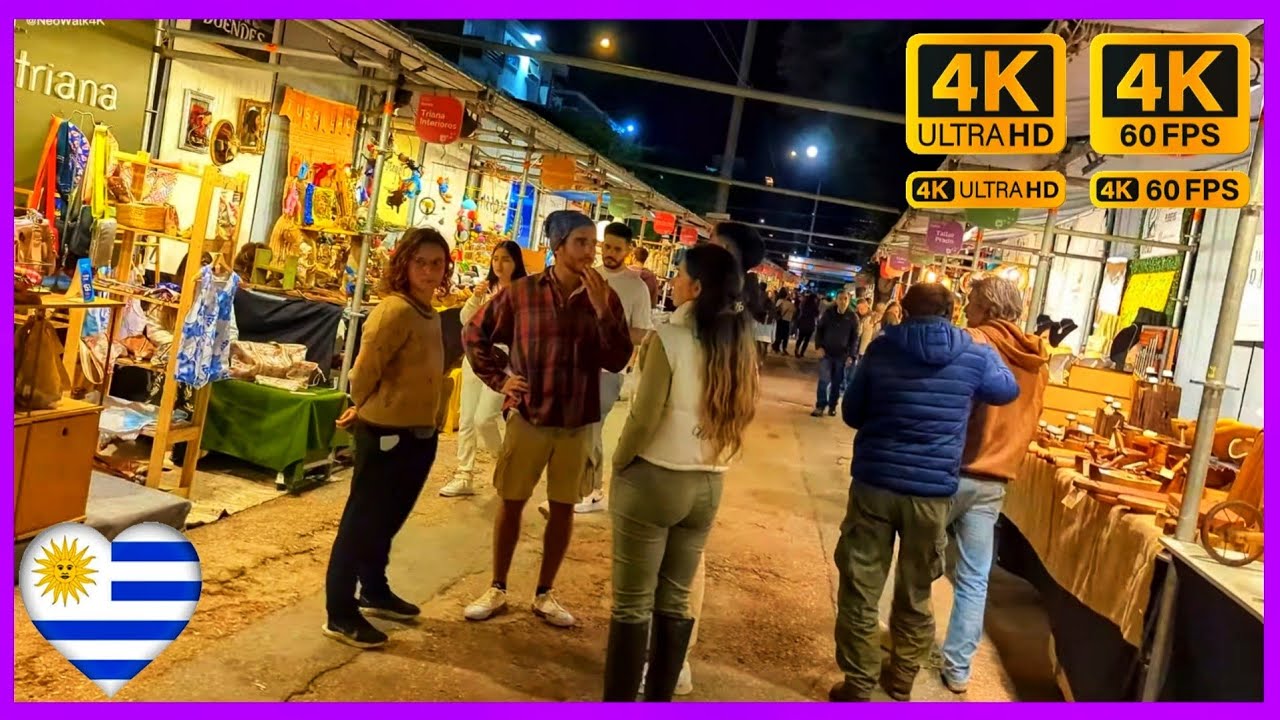 🇺🇾MONTEVIDEO NIGHTLIFE WALKING TOUR 4K