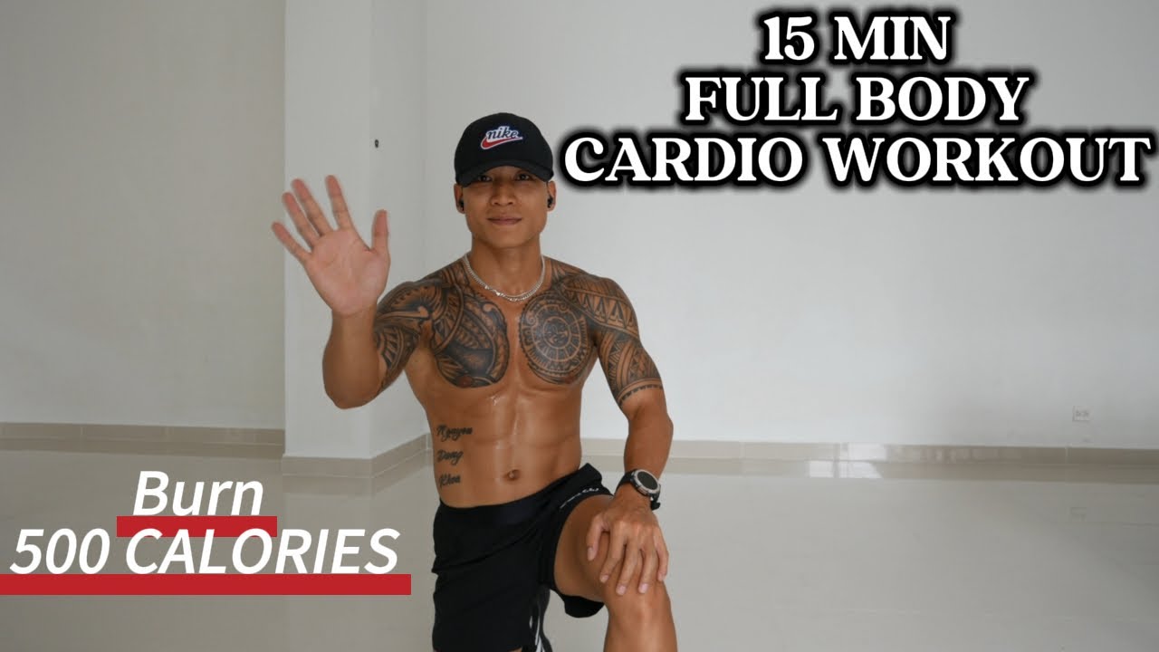 15 MIN CARDIO WORKOUT AT HOME - FULL BODY / No Equipment , No Repeats ...