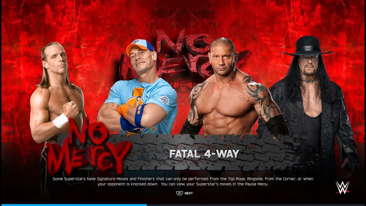 wwe2k25 존 시나 vs 숀 마이클스 vs 바티스타 vs 언더테이커