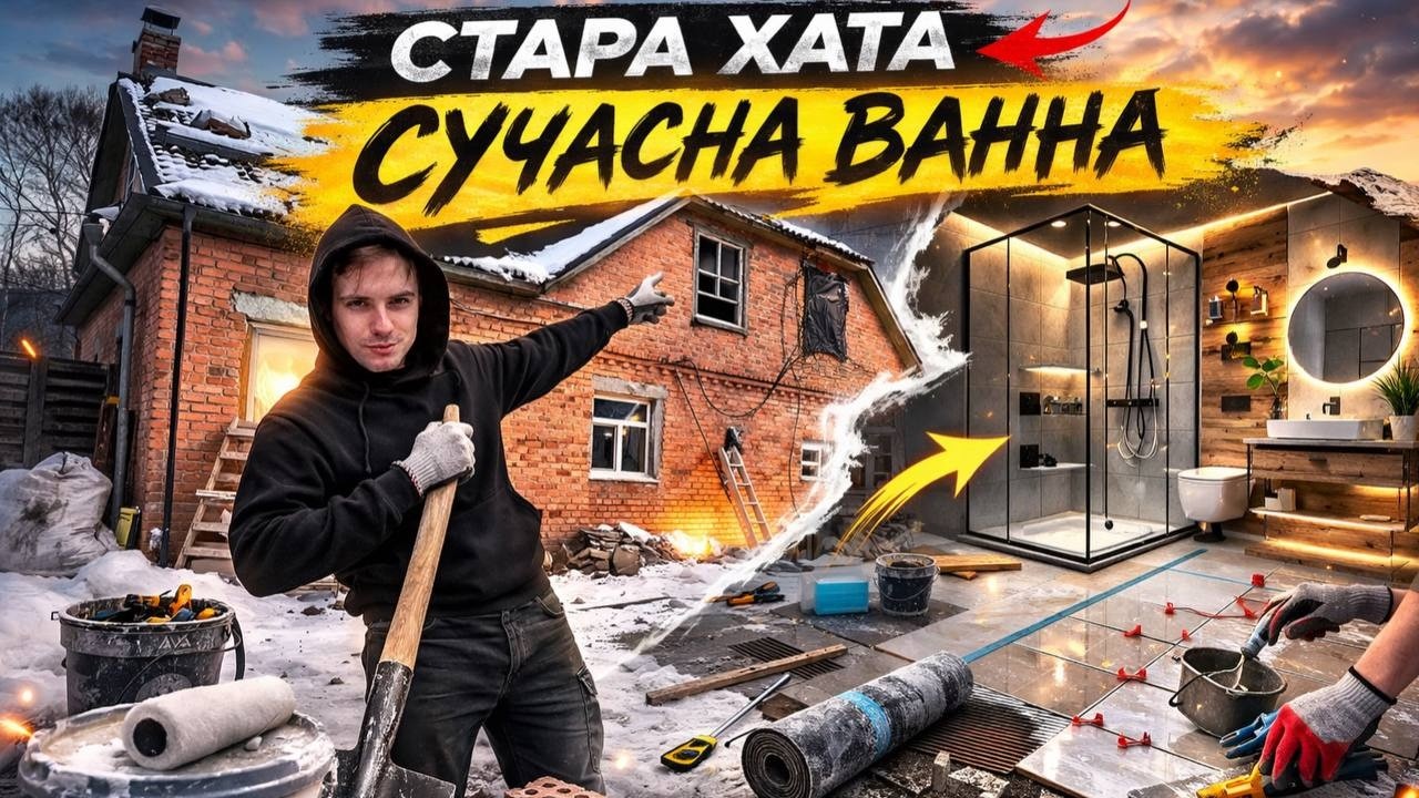 СТАРА ХАТА - Сучасна ванна! РОБЛЮ все СВОЇМИ РУКАМИ