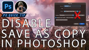 How To Disable Save As Copy in Photoshop For Jpeg Images