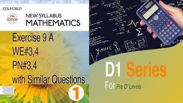 D1 Maths Chapter 9  Ex 9A WE#3,4 and PN#3,4 with Solved Similar Questions