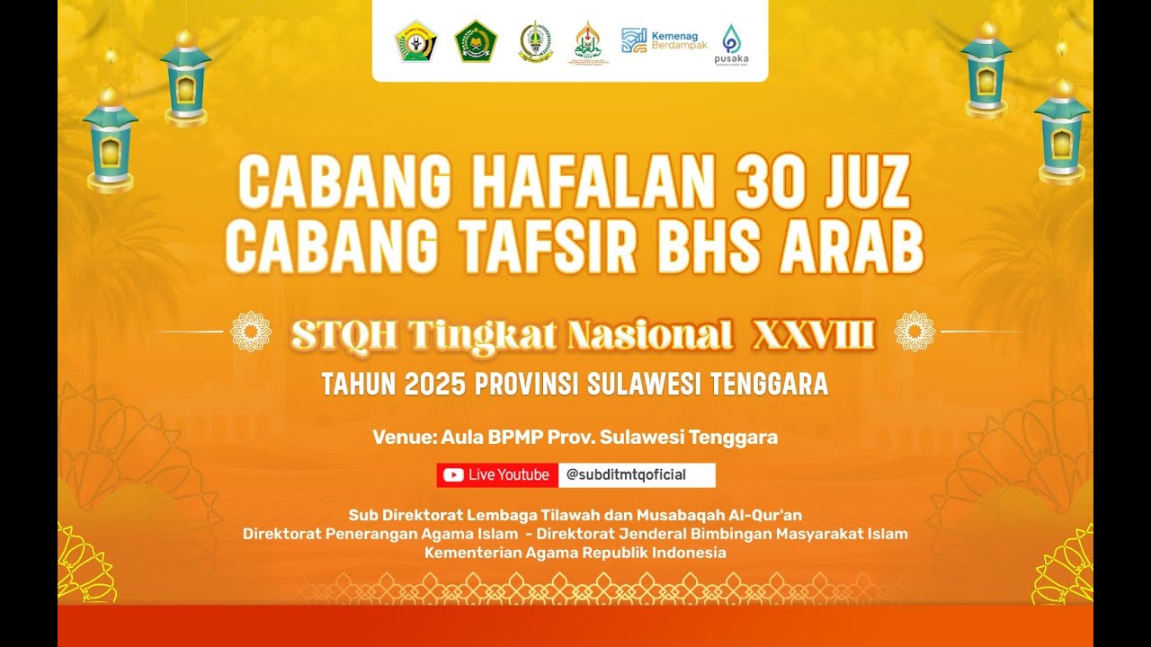 🔴LIVE Cabang Hafalan 30 Juz Cabang Tafsir Bhs Arab